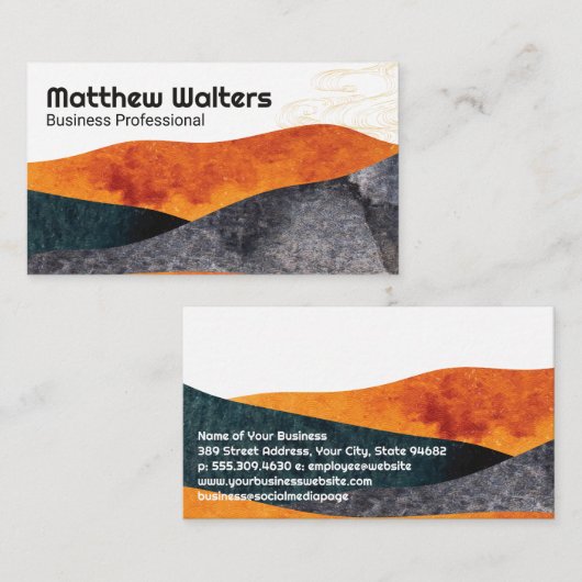 Japanische Abstrakte Handkunst Visitenkarte (Vorne/Hinten)