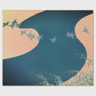 JAPANISCHE ABSTRAKTE KROWS FLYING Wrapping Paper Geschenkpapier