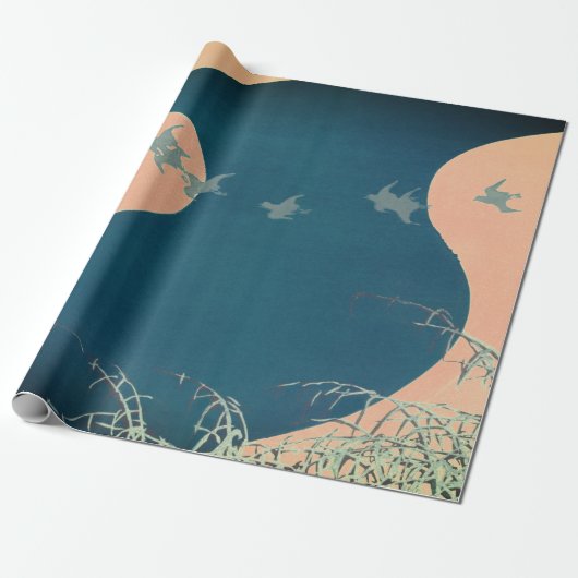 JAPANISCHE ABSTRAKTE KROWS FLYING Wrapping Paper Geschenkpapier (Ungerollt)