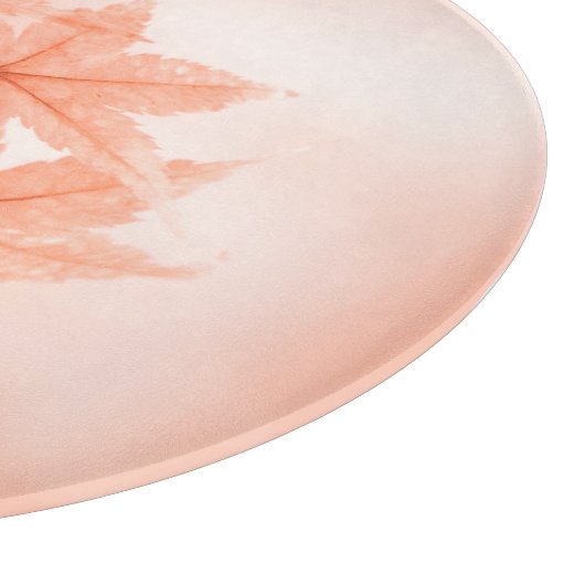 Japanische Ahorn-Blätter in Orange Schneidebrett (Ecke)