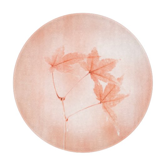 Japanische Ahorn-Blätter in Orange Schneidebrett (Vorderseite)