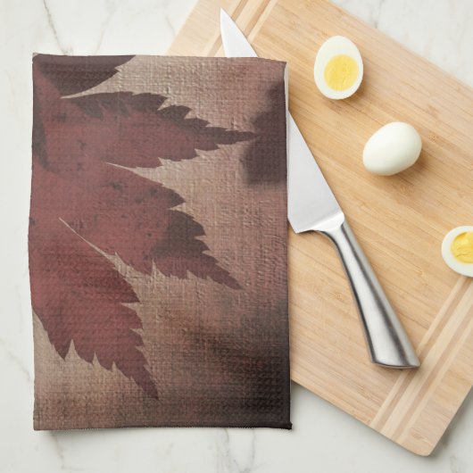 Japanische Ahornbaum-Blätter und Skriptfall Geschirrtuch (Viertel Falte)