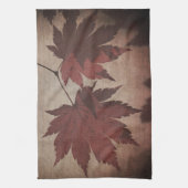 Japanische Ahornbaum-Blätter und Skriptfall Geschirrtuch (Vertikal)