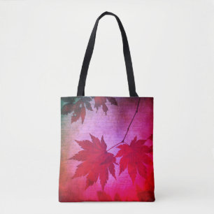 Japanische Ahornbaum-Blätter und Skriptfall Tasche