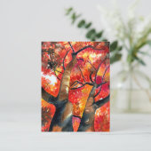 Japanische Ahornbaum in Wasserfarbe Postkarte (Stehend Vorderseite)