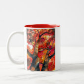 Japanische Ahornbaum in Wasserfarbe Zweifarbige Tasse (Links)