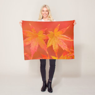 Japanische AhornBlätter Fleecedecke