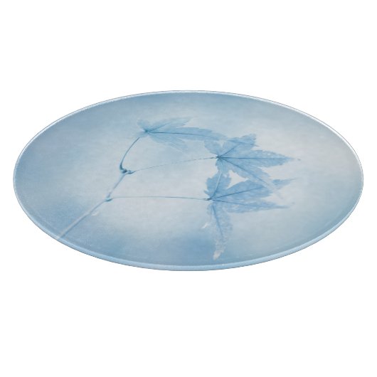 Japanische AhornBlätter in Blau Schneidebrett (Ecke)