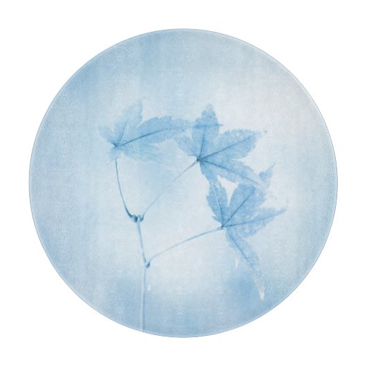 Japanische AhornBlätter in Blau Schneidebrett (Vorderseite)