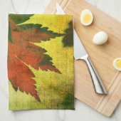 Japanische Ahornblattschrift wird rot-grün elegant Geschirrtuch (Viertel Falte)