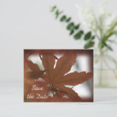 Japanische Ahornleaf-Hochzeit im Herbst Save the D Ankündigungspostkarte (Stehend Vorderseite)