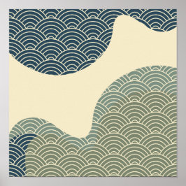 Japanische Alte Boho Chic Nature Landschaft Mun Po Poster