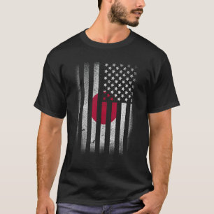 Japanische amerikanische Flagge Japan USA Amerika T-Shirt