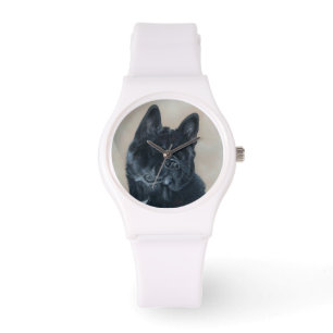 Japanische/amerikanische schwarze armbanduhr