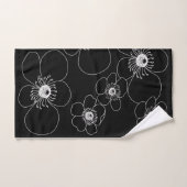 Japanische Anemonen auf schwarz Badhandtuch Set (Handtuch)