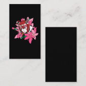 Japanische Anime Girl Demon Ästhetische Blume Visitenkarte (Vorne/Hinten)