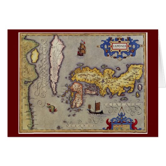 Japanische Antikkarte von Mercator und Hondius (Vorderseite (Horizontal))