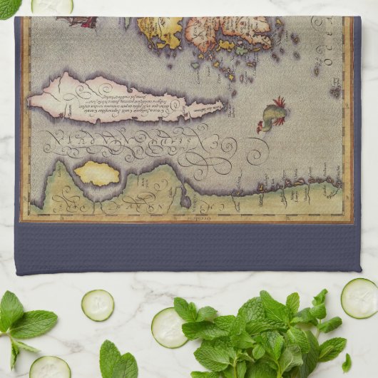 Japanische Antikkarte von Mercator und Hondius Geschirrtuch (Gefaltet)