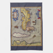 Japanische Antikkarte von Mercator und Hondius Geschirrtuch (Vertikal)