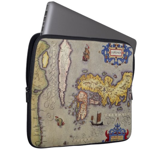 Japanische Antikkarte von Mercator und Hondius Laptopschutzhülle (Vorne Rechts)