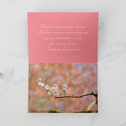 japanische Aprikosen-Blume Dankeskarte (Innenseite)