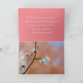 japanische Aprikosenblüten Dankeskarte (Innenseite)