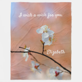 Japanische Aprikosenblüten Fleecedecke