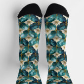 Japanische Aquamarine Blütensocken Socken (Oben)