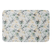 Japanische Aquarellfarben-goldgrünes Bambusmuster Badematte (Vorderseite)