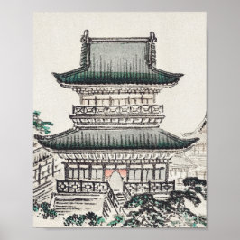 Japanische Architektur von Kōno Bairei Poster