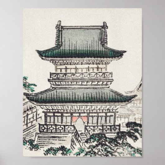 Japanische Architektur von Kōno Bairei Poster (Vorne)