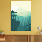 japanische Art Canvas Print Leinwanddruck (Insitu (Wohnzimmer))