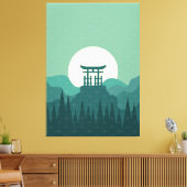 japanische Art Canvas Print Leinwanddruck (Insitu (Wohnzimmer))