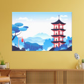 japanische Art Canvas Print Leinwanddruck (Insitu (Wohnzimmer))