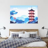 japanische Art Canvas Print Leinwanddruck (Insitu (Schlafzimmer))