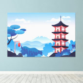 japanische Art Canvas Print Leinwanddruck (Insitu (Holzboden))
