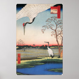 Japanische Art Egrets Poster