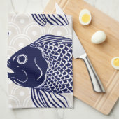 Japanische Art-Fisch geht voran u. bewegt Geschirrtuch (Viertel Falte)