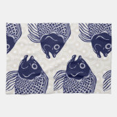 Japanische Art-Fisch geht voran u. bewegt Geschirrtuch (Horizontal)