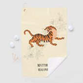 Japanische Art Tiger mit Kirschblossom Golfhandtuch (Insitu)