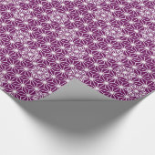 Japanische Asanoha oder Star Pattern, Auberginen l Geschenkpapier (Ecke)