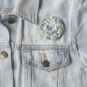 Japanische asiatische blaue Blume Florale Kunst Button (Beispiel)