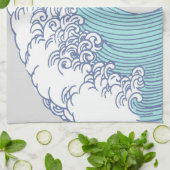 Japanische Asiatische Wellenreitkunst Geschirrtuch (Gefaltet)