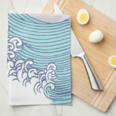 Japanische Asiatische Wellenreitkunst Geschirrtuch (Viertel Falte)