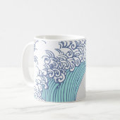 Japanische Asiatische Wellenreitkunst Kaffeetasse (Vorderseite Links)