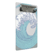 Japanische Asiatische Wellenreitkunst Mini Klemmbrett (Schrägansicht)