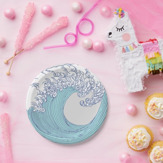 Japanische Asiatische Wellenreitkunst Pappteller (Party)