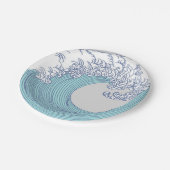 Japanische Asiatische Wellenreitkunst Pappteller (Schrägansicht)