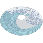 Japanische Asiatische Wellenreitkunst Polyester Weihnachtsbaumdecke (Schrägansicht)