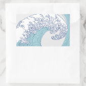 Japanische Asiatische Wellenreitkunst Rechteckiger Aufkleber (Tasche)